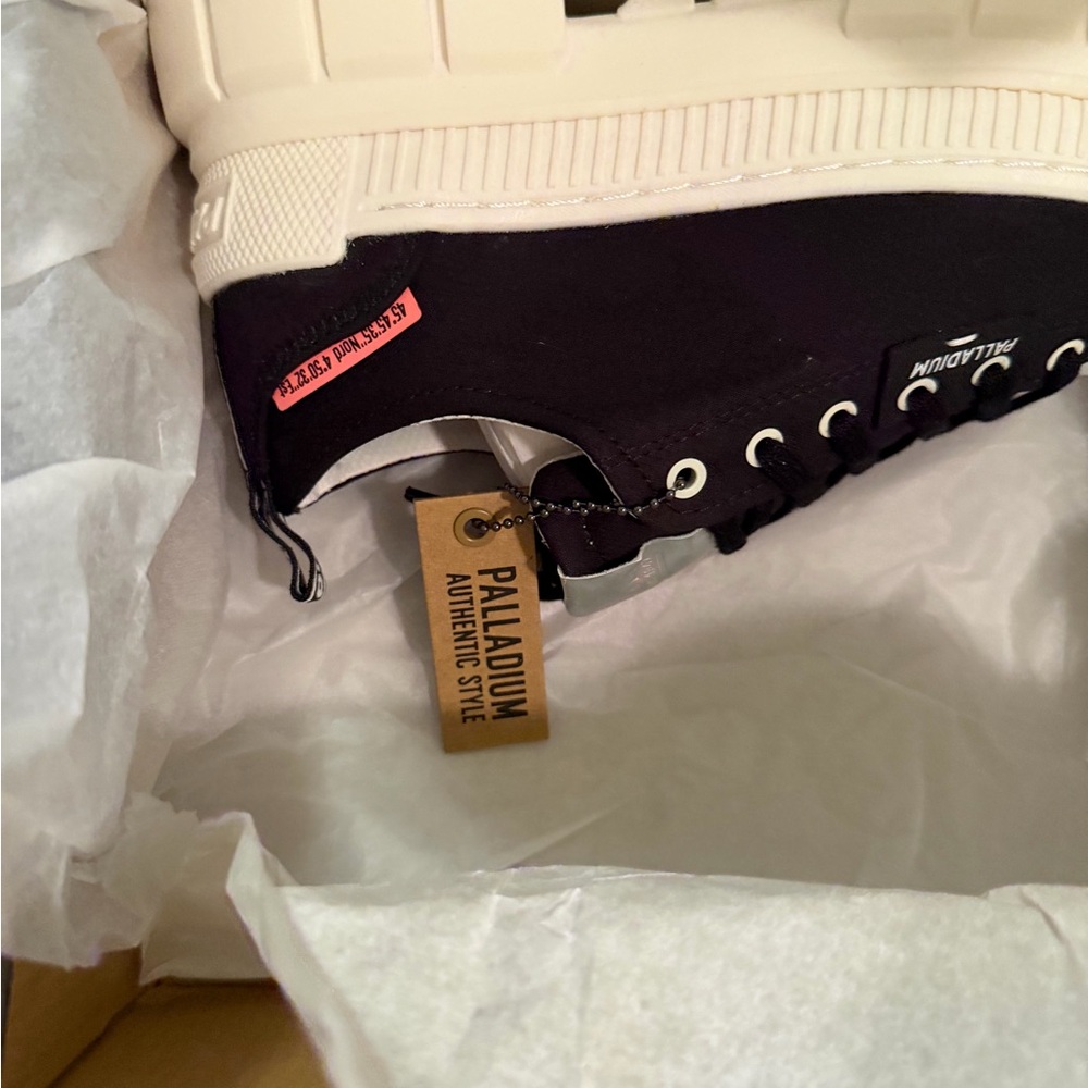 Palladium Black Canvas Platform Sneakers with Off-White Sole - Picture 4 of 6